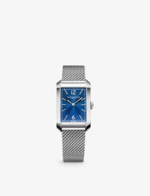 Baume & Mercier Hampton Stainless Steel Mesh Bracelet Watch In Blue
