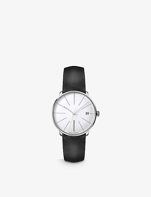 JUNGHANS: 27/4230.00 Meister Fein Kleine stainless-steel and leather automatic watch