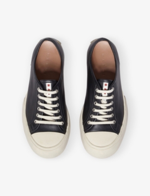 Shop Marni Pablo Platform-sole Leather Low-top Trainers In Black