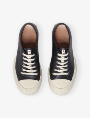 Shop Marni Women's Black Pablo Platform-sole Leather Low-top Trainers