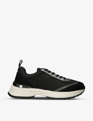 CARVELA: Parade leather and woven low-top trainers
