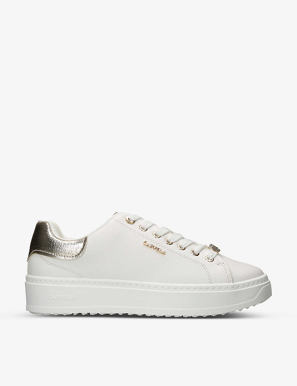 Carvela Dream Logo-embellished Faux-leather Low-top Trainers In White