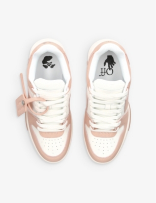Shop Off-white C/o Virgil Abloh Women's Pale Pink Out Of Office Leather Low-top Trainers