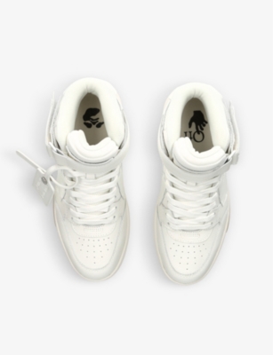 Shop Off-white C/o Virgil Abloh Women's White Out Of Office Mid-top Leather Trainers