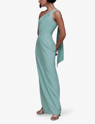 Whistles Womens Bethan One-shoulder Stretch-recycled-polyester Maxi Dress
