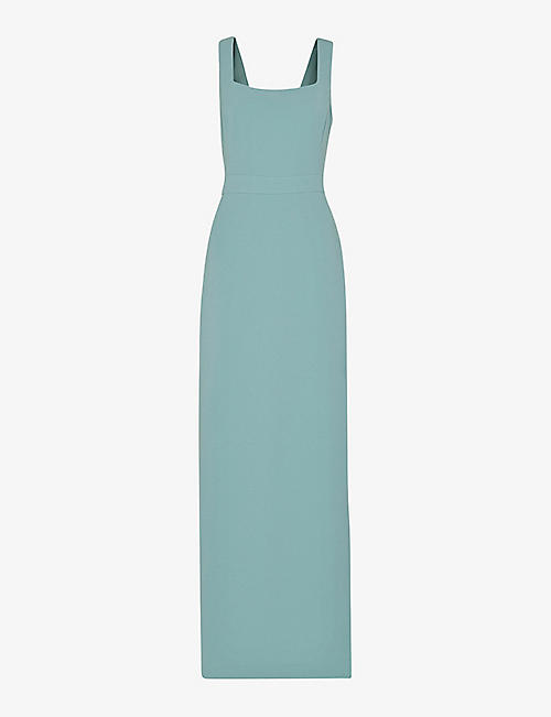 WHISTLES: Mila square-neck stretch-recycled-polyester maxi dress