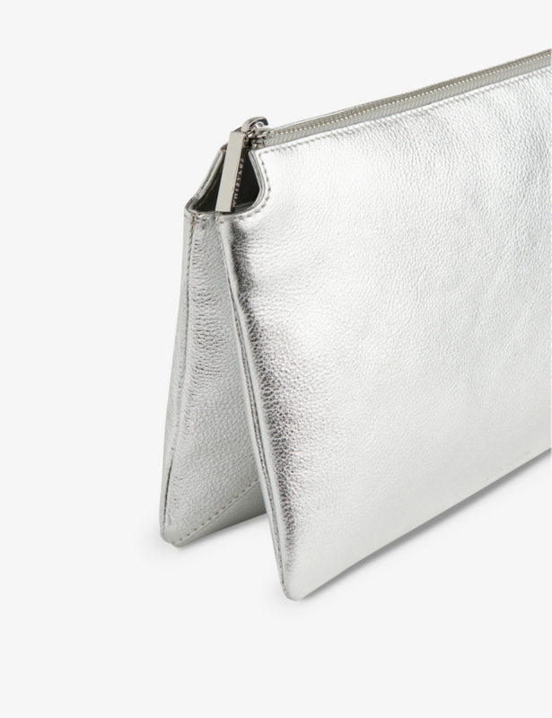 Elita metallic leather clutch bag