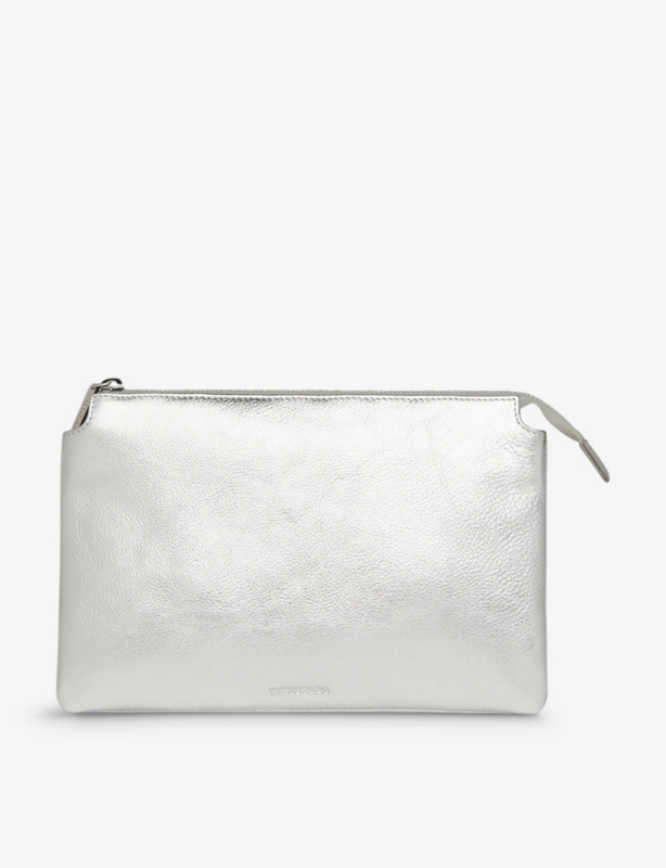 Elita metallic leather clutch bag