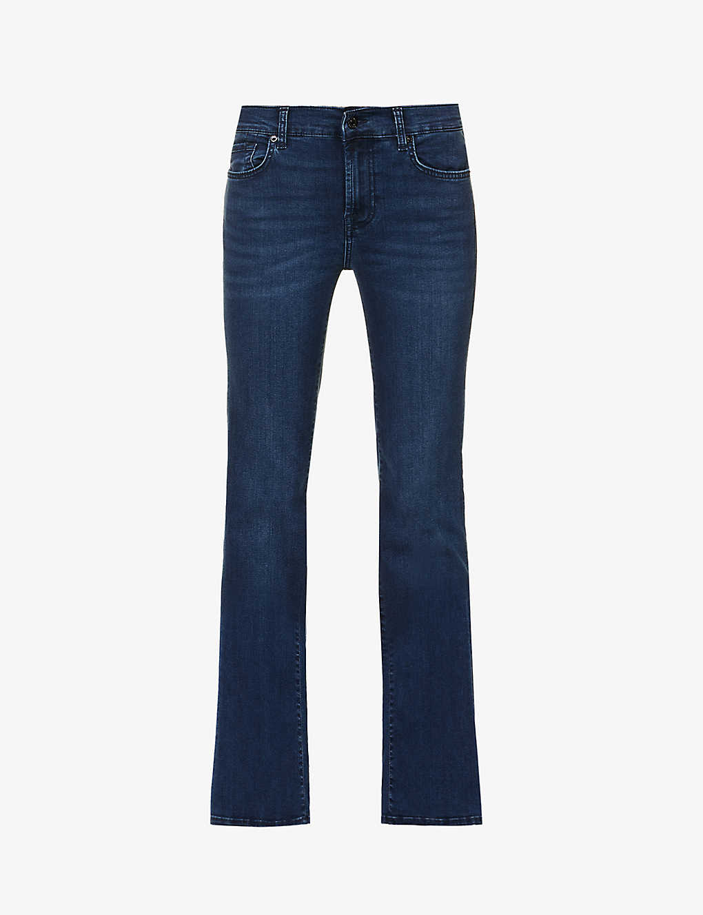 Shop 7 For All Mankind Bair Bootcut-leg Mid-rise Stretch-denim Jeans In Navy