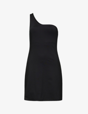 GIRLFRIEND COLLECTIVE: Bianca one-shoulder recycled-polyester-blend mini dress