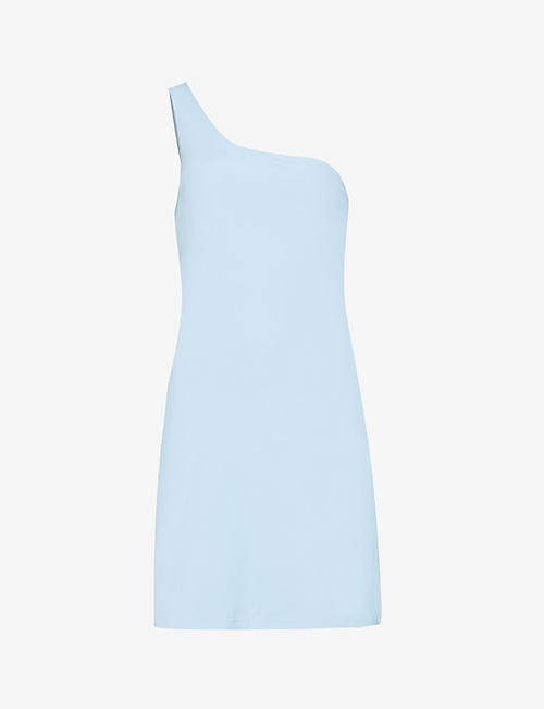 GIRLFRIEND COLLECTIVE: Bianca one-shoulder recycled-polyester-blend mini dress
