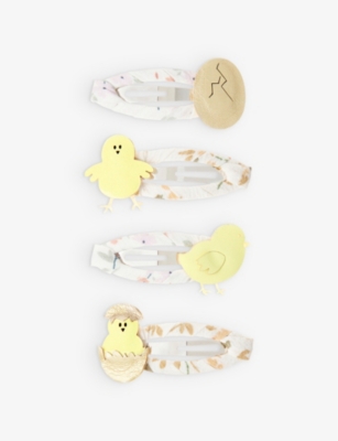 Mimi & Lula Girls Multi Kids Graphic-appliqué Set Of Four Ribbon Hair Clips