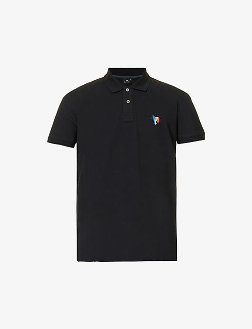 PS BY PAUL SMITH: Zebra-embroidered stretch-cotton polo shirt