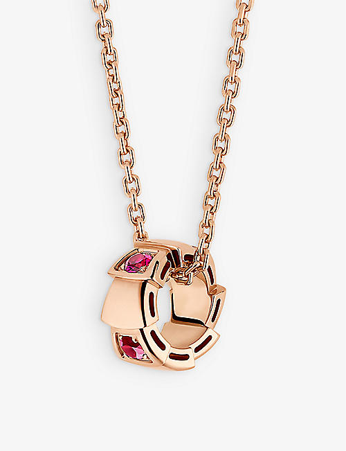 BVLGARI: Serpenti Viper 18ct rose-gold and 0.47ct fancy ruby special edition necklace