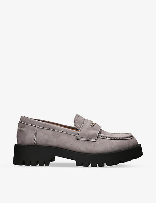 CARVELA: Stomper 2 strap-detail suede-leather loafers
