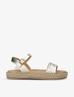 CARVELA COMFORT：Capri 铆钉金属色皮革凉鞋