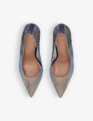 CARVELA WOMENS NAVY LOVEBIRD CRYSTAL-EMBELLISHED PVC COURTS EUR 38/5 UK 65130545