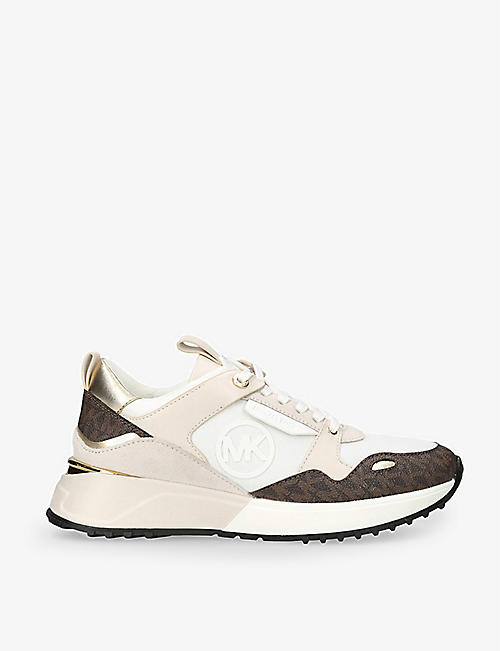 MICHAEL MICHAEL KORS: Theo MK initial canvas trainers