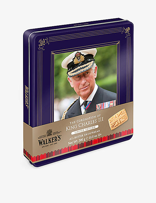 WALKERS: King Charles III Coronation shortbread biscuit tin 300g