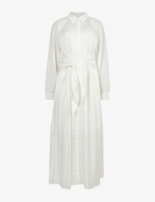 ALLSAINTS - Clanetta tied-waist woven shirt midi dress