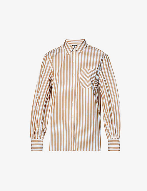 RAG & BONE: Maxine stripe-pattern relaxed-fit cotton shirt