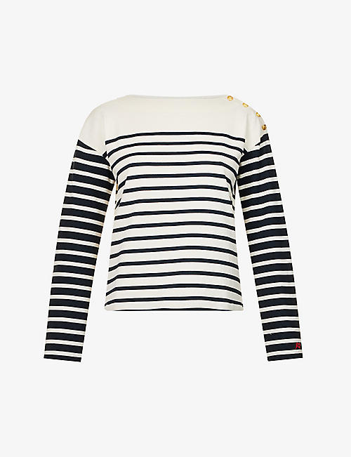 RAG & BONE: Bardot-striped long-sleeve cotton T-shirt
