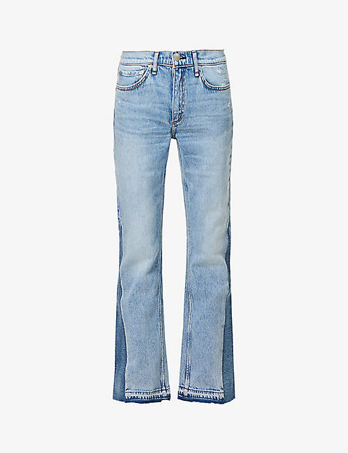 RAG & BONE: Peyton brand-patch bootcut mid-rise stretch-denim jeans