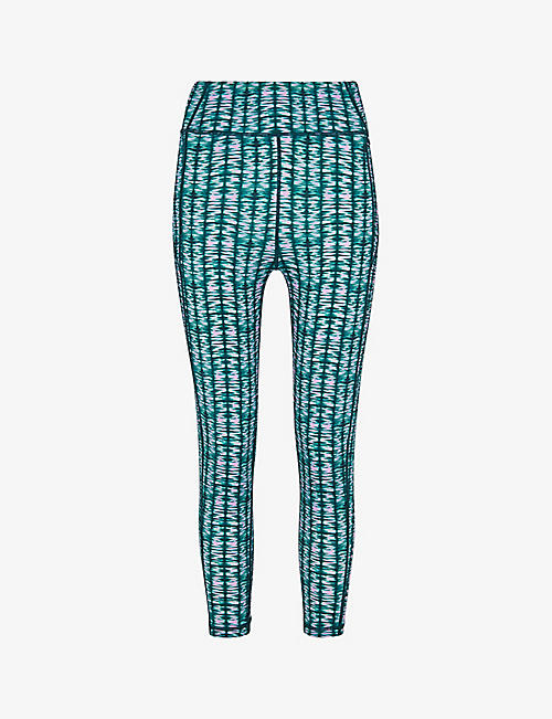 WHISTLES: Abstract-print high-rise stretch-recycled nylon leggings