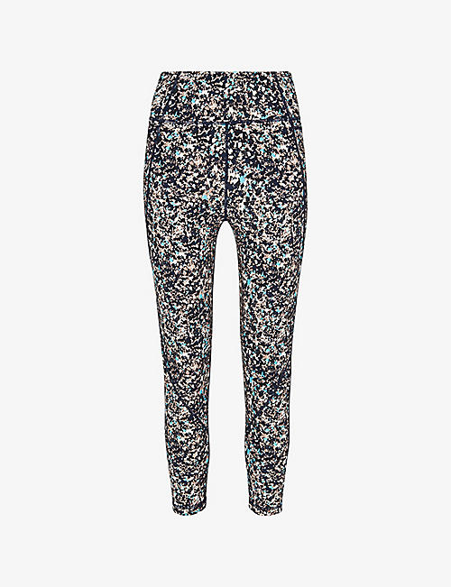 WHISTLES: Speckled-print high-rise stretch-recycled nylon leggings
