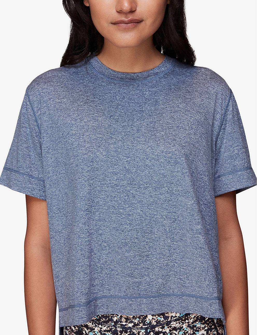 Oversized round-neck stretch-recycled polyester blend T-shirt, Whistles