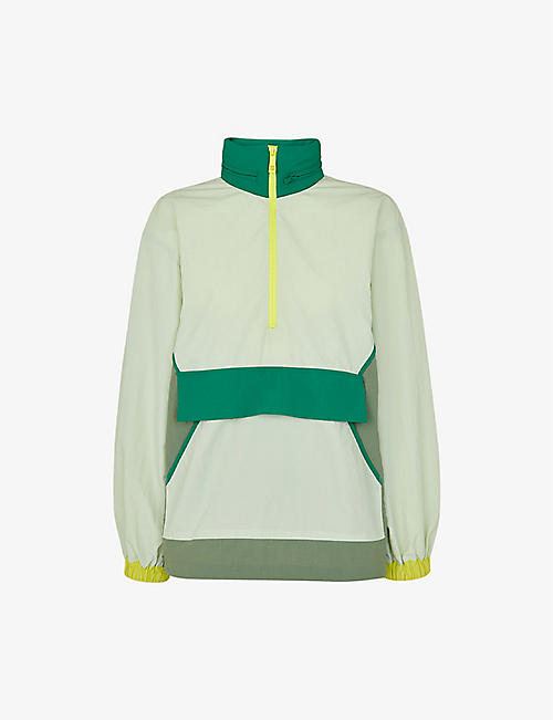 WHISTLES: Colour-blocked hooded high-neck stretch-shell jacket