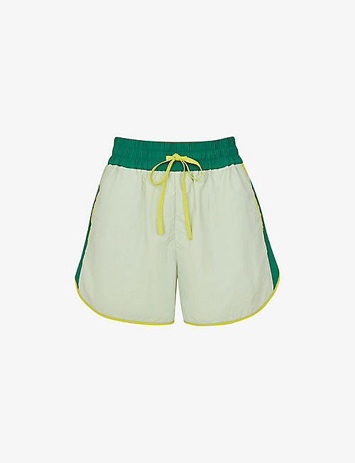 WHISTLES: Colour-blocked high-rise stretch-shell shorts