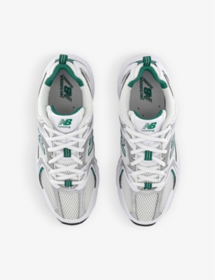 MR530 logo-embossed leather and mesh low-top trainers