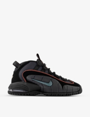NIKE NIKE MEN'S BLACK FADED SPRUCE ANTRA AIR MAX PENNY LEATHER AND WOVEN TRAINERS,66423608