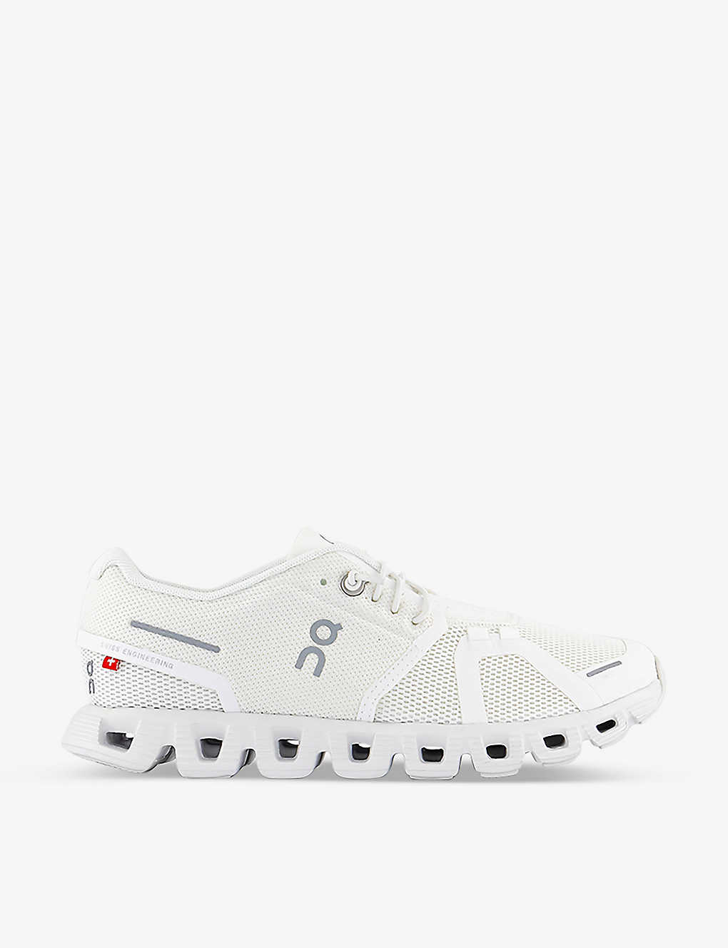 On-running Womens Undyed White White F Cloud 5 Mesh Low-top Trainers