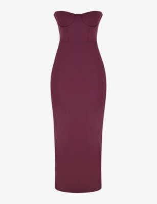 House Of Cb Strapless Corset Maxi Dress In Grape