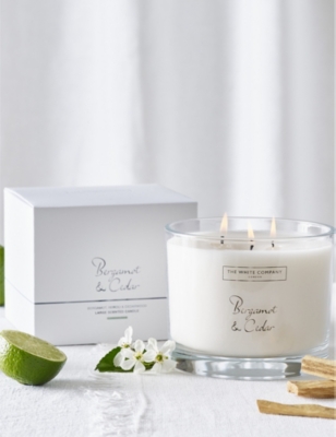 Shop The White Company None/clear Bergamot And Cedarwood Large Scented Candle 770g