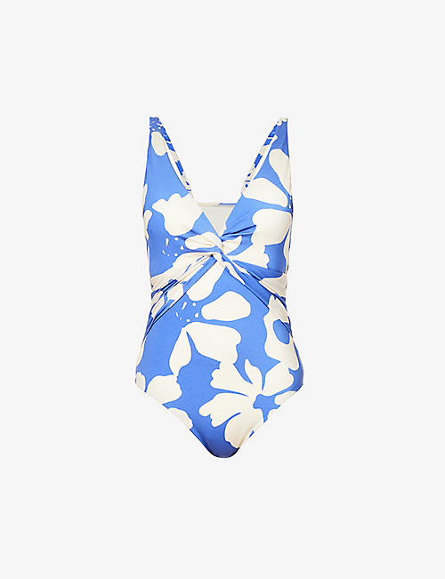 JETS BY JESSIKA ALLEN: Emporio twist-front abstract-pattern swimsuit