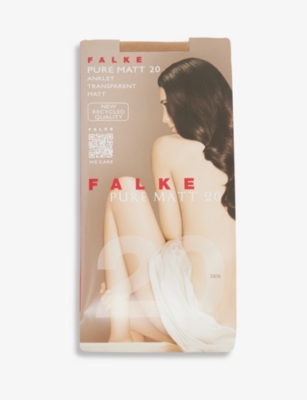 Falke Pure Matt 20 Stretch-woven Blend Ankle Socks In 4169 Powder