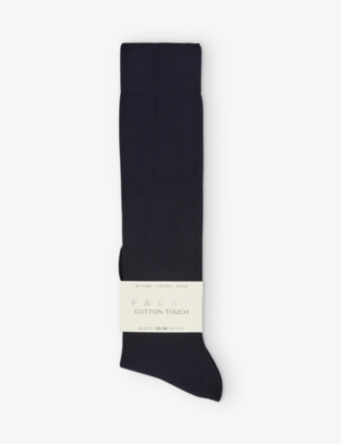 Falke Womens  Cotton Touch Ankle-length Stretch-cotton Blend Socks In 6370 Dark Navy