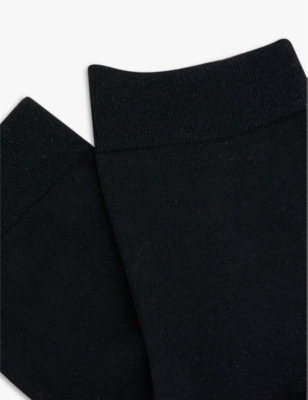 Falke Cotton Touch Cotton-blend Socks In 3000 Black
