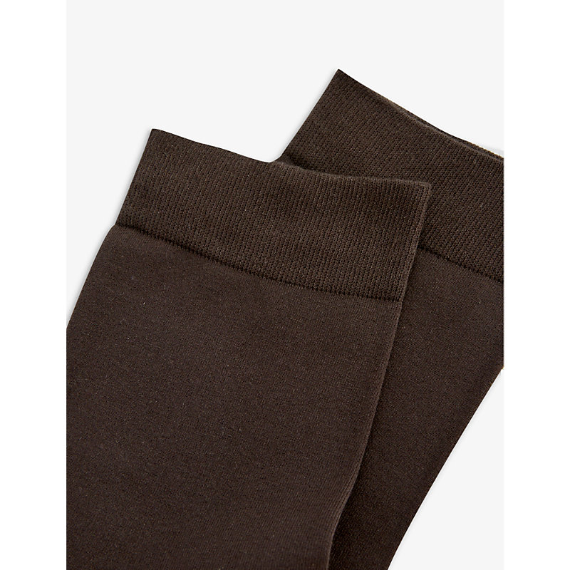 Shop Falke Women's 5233 Dark Brown Cotton Touch Cotton-blend Socks
