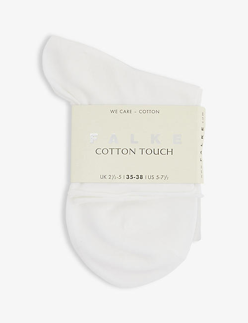 FALKE: Cotton Touch rolled-cuff stretch-cotton-blend socks