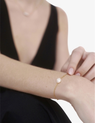 MONICA VINADER: Nura Keshi 18ct yellow gold-plated vermeil sterling-silver and pearl bracelet