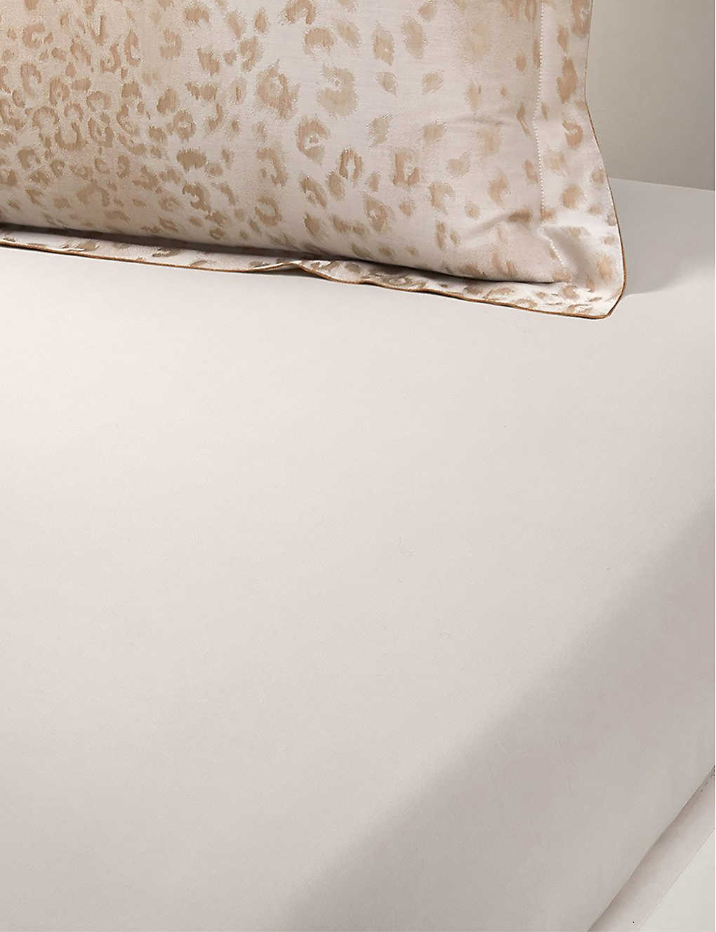 Yves Delorme Beige Tioman Organic-cotton Fitted Sheet