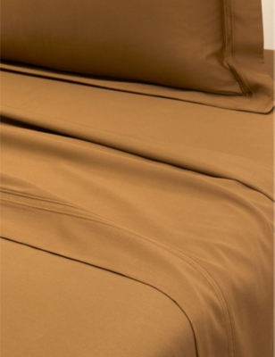YVES DELORME: Triomphe organic cotton-sateen flat double bed sheet 240cm x 295cm
