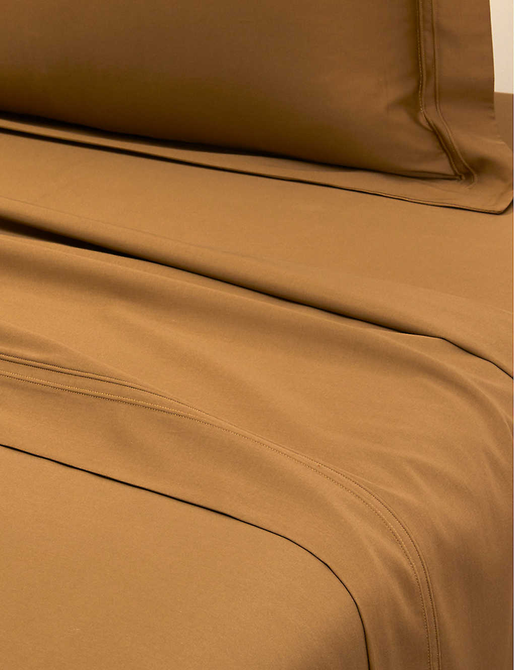 Yves Delorme Bronze Triomphe Organic Cotton-sateen Flat Double Bed Sheet 240cm X 295cm