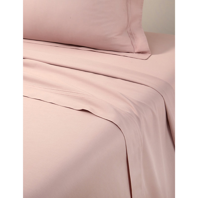 Yves Delorme Poudre Triomphe Organic Cotton-sateen Flat Bed Sheet