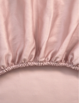 Shop Yves Delorme Poudre Triomphe Organic Cotton-sateen Fitted Bed Sheet