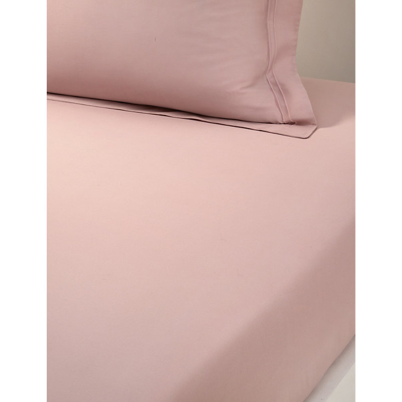 Yves Delorme Poudre Triomphe Organic Cotton-sateen Fitted Bed Sheet